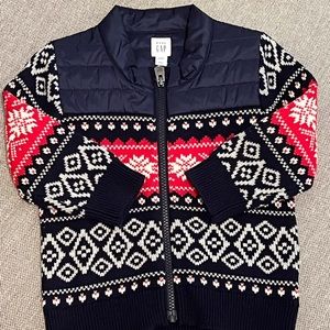 Baby Gap Zip-up Fair Isle sweater, size 18-24 months; NWT